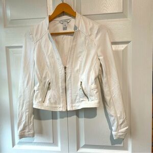 White House Black Market size 0 soft gold sip up jacket